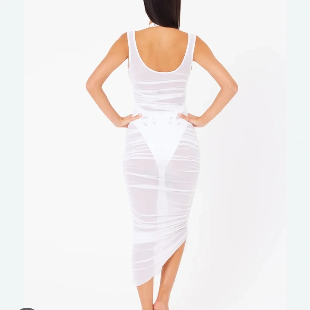 White Sheer Bodycon Dress - Picture 2 of 3